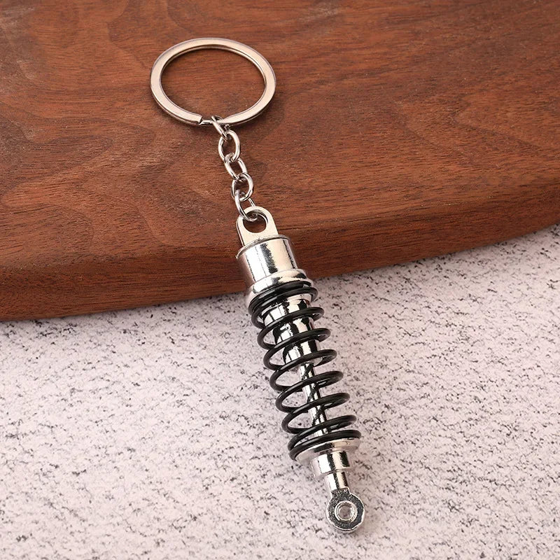 Creative Gear Head Keychain Speed Gearbox Keyring for Car Key Turbo Hub Brake Disc Pendant Shock Absorber Keys Holder Chain Ring
