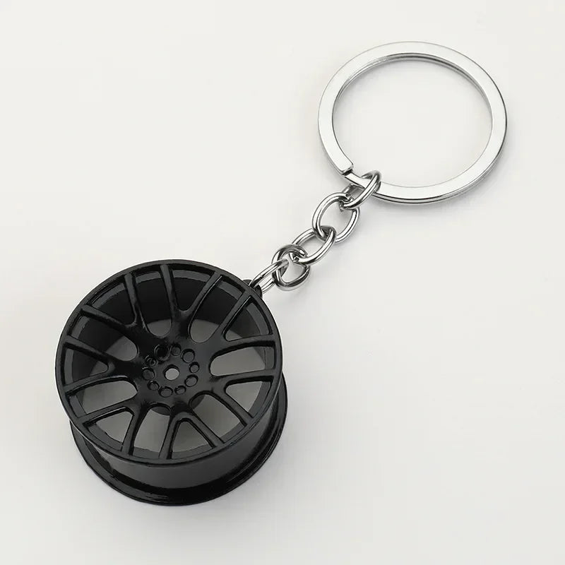 Creative Gear Head Keychain Speed Gearbox Keyring for Car Key Turbo Hub Brake Disc Pendant Shock Absorber Keys Holder Chain Ring
